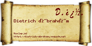 Dietrich Ábrahám névjegykártya